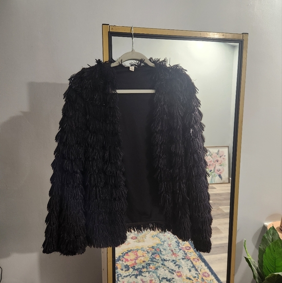 Shaggy jacket blk sz Medium - Picture 1 of 4